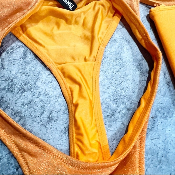 Triangl saria Orange sparkle Large Top / Medium Bottom Bikini Swimsuit Set - Picture 7 of 10